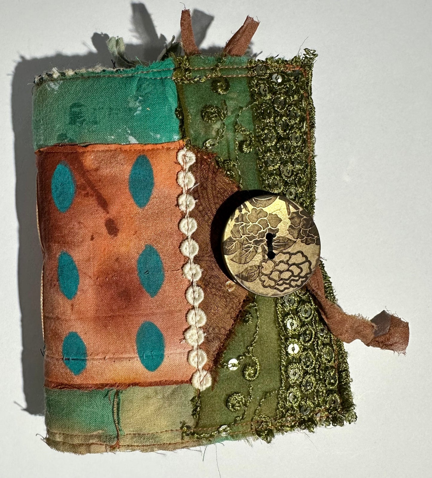 Green and Copper Quilted Journal (2u23)